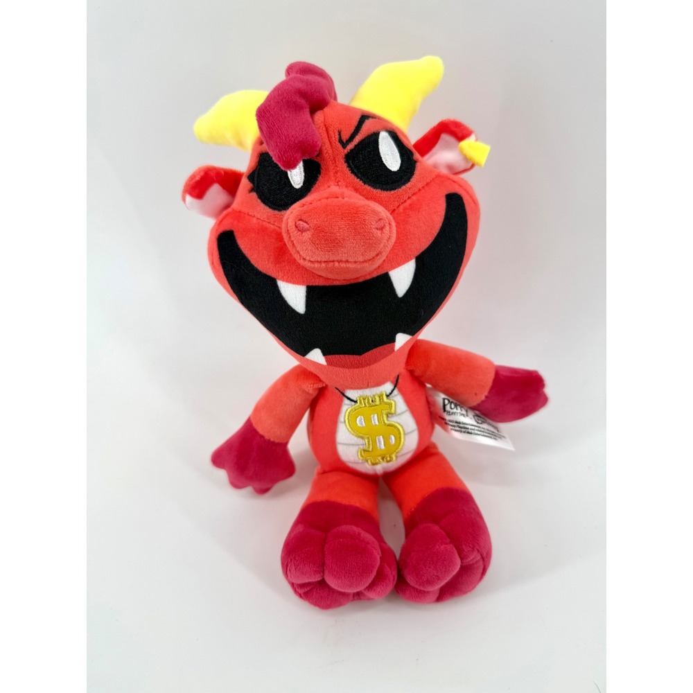 Poppy Playtime Nightmare Critters Dragon Plush Red Orange Dollar Sign 10 Inch